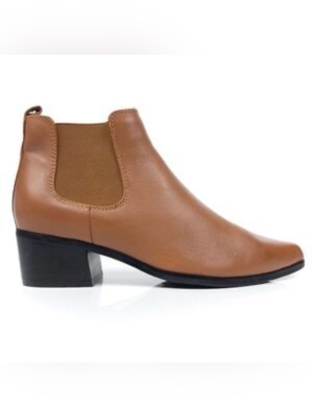 Blonde Emilia Leather Waterproof Chelsea Booties Pointed Toe Carmel Size 8